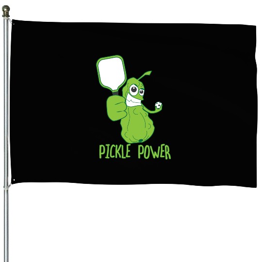 Pickleball Funny Pickle Power House Flags