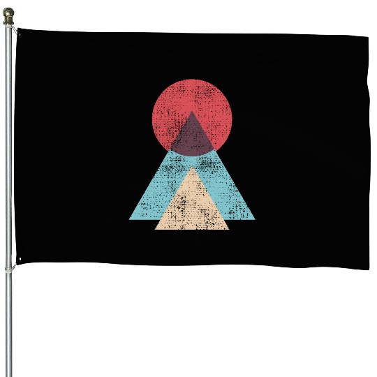 Mountains Sun Nature Abstract House Flags