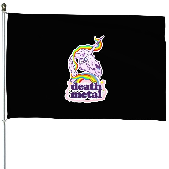 Death Metal Unicorn House Flags