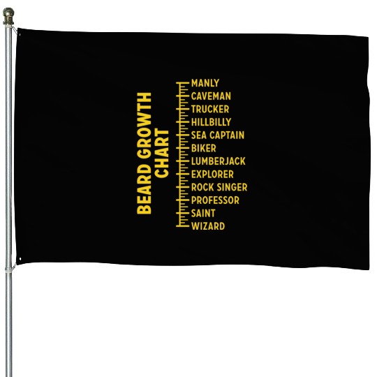 Dad Beard Gifts Beard Growth Chart Funny Beard House Flags