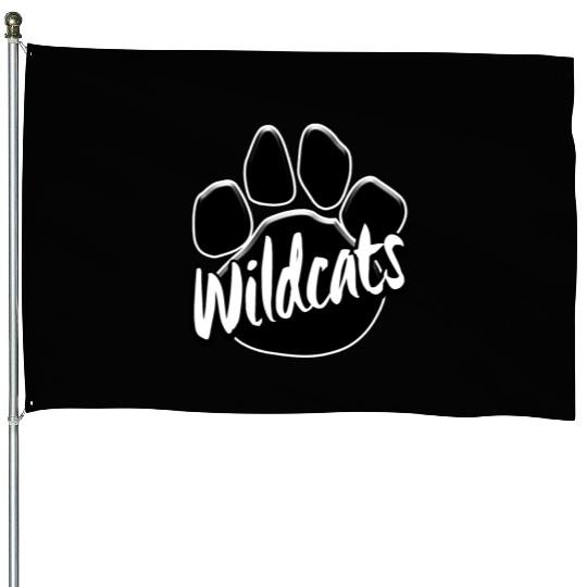 Wildcats Paw Print Mascot School Pride House Flags