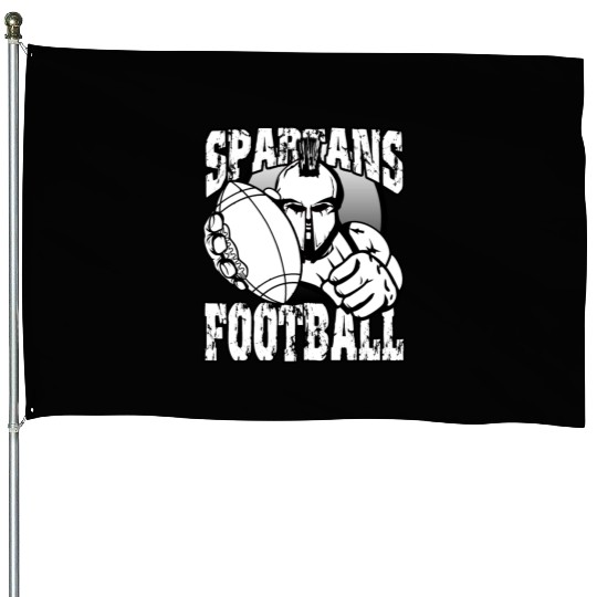 Spartans Football Homecoming Sports School Pride House Flags