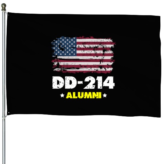 DD-214 Us Armed Forces Alumni American Flag House Flags