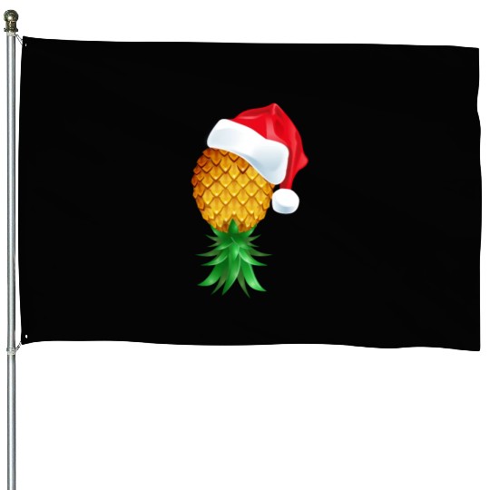Santa Hat Swinger Upside Down Pineapple House Flags