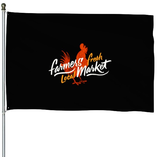 Rooster Farmers Market House Flags