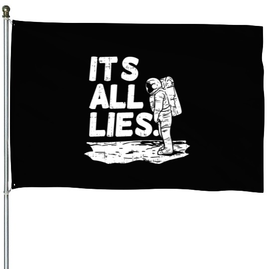 Moon Landing Conspiracy Theory Illuminati Gift House Flags