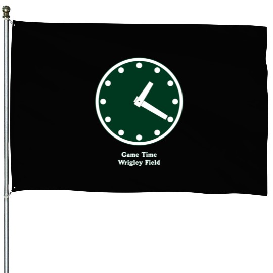 WRIGLEY FIELD SCOREBARD CLOCK IS CHICAGO CUBS GAME House Flags