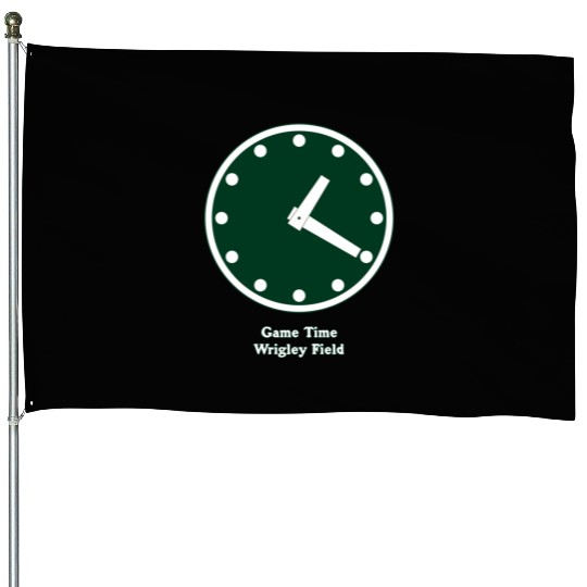 WRIGLEY FIELD SCOREBARD CLOCK IS CHICAGO CUBS GAME House Flags