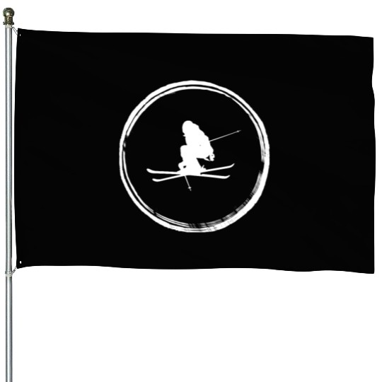Ski Skies Skier Skiing Ski Club House Flags