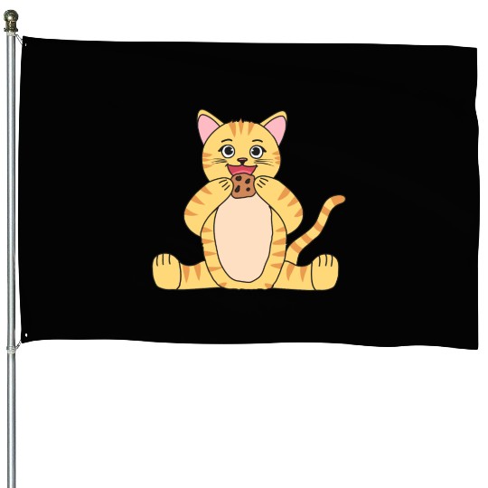 Cat Comic Fantasy Cokkies eating kitten kids House Flags