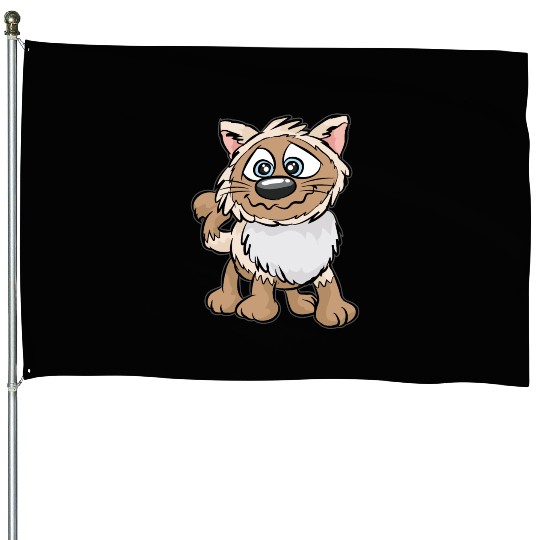 WEIRD CAT Crazy Mad funny Cartoon Comic Gift House Flags