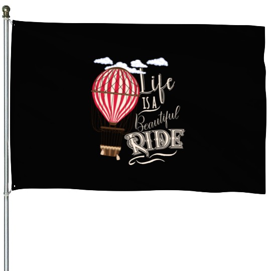 Retro Balloonist Hot Air Balloon Optimism Optimist House Flags