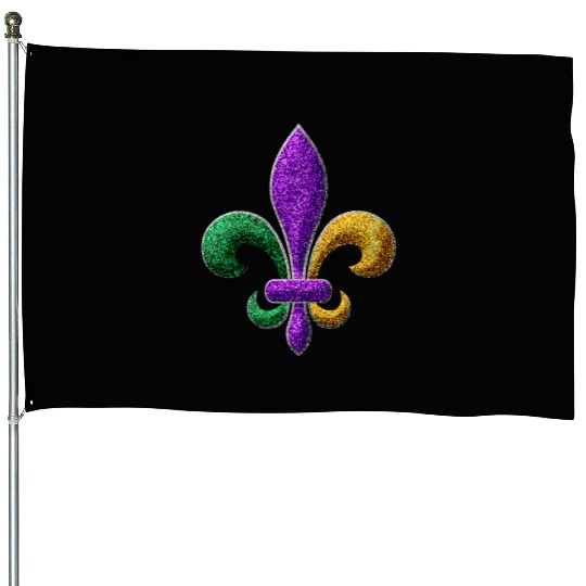 Mardi Gras New Orleans SaintsFleur De Lis Bling House Flags