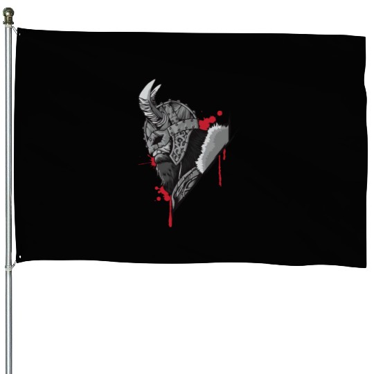 Viking Warrior | Raven Odin Valhalla Valknut Loki House Flags