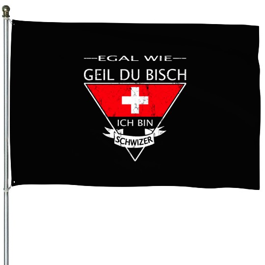 Swiss Switzerland Mountain Ski Afterski Present House Flags