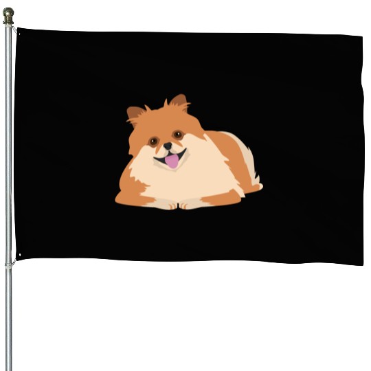 Favorite Dogs Cute Pomeranian - Gift Idea House Flags