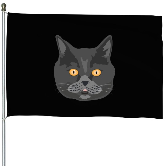 Cat British Shorthair Cat Face - Gift Idea House Flags