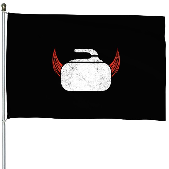 Curling Devil Ice Sports Sweeper Ice Rink Gift House Flags