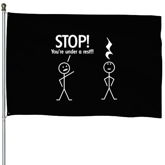 Stop You re Under A Rest Funny Novelty Music Band House Flags