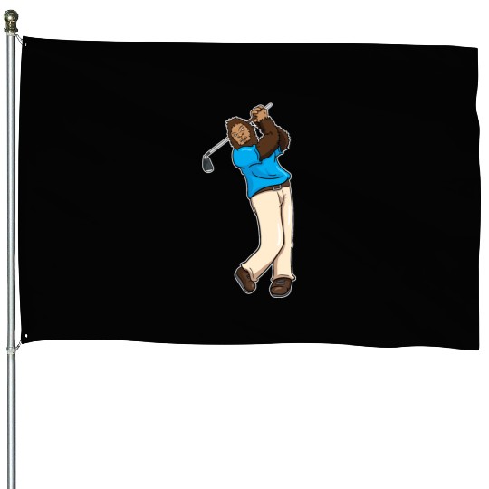 Golf Golfer Bigfoot Sasquatch Gift House Flags