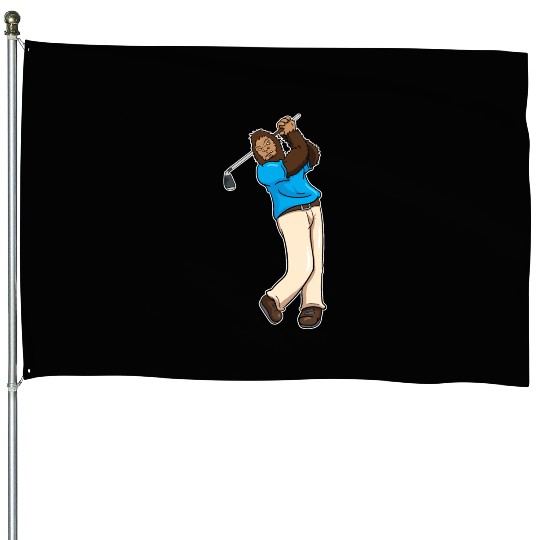 Golf Golfer Bigfoot Sasquatch Gift House Flags