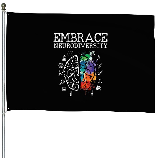 Embrace Neurodiversity - ASD ADHD Autism Awareness House Flags