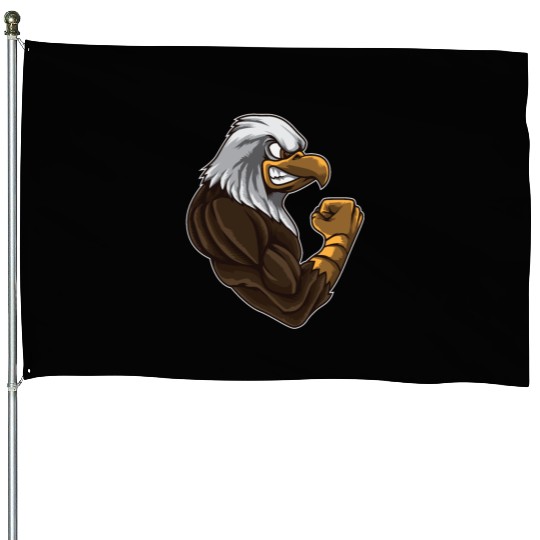 Eagle At The Gym | Work Out Fitness Muscles Power House Flags