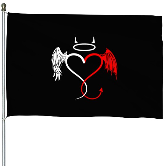Angel vs Devil Nurse and Doctor Gift House Flags