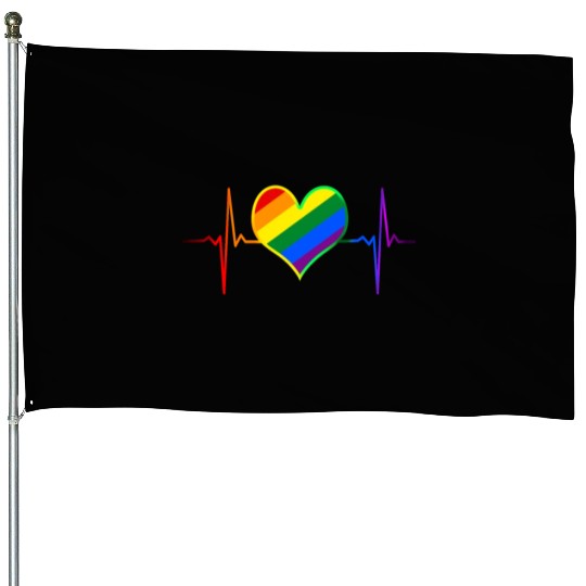 Pulse Heart Beat Pride LGBT Community Pride Month House Flags