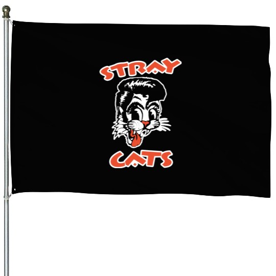 STRAY CATS Rockabilly Cool Cat Tattoo House Flags