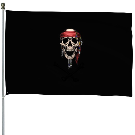Pirate Skull and Crossbones House Flags