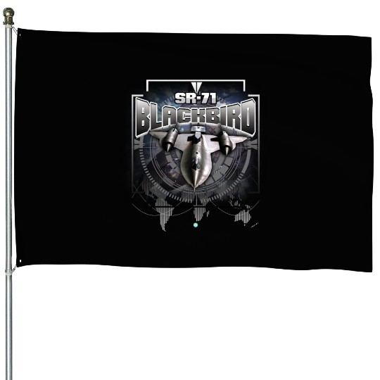 Military Jet SR71 Blackbird Pilot Airman Gift House Flags