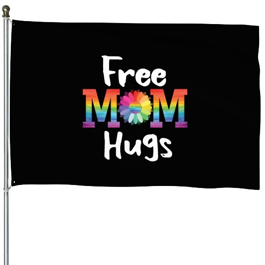 Free Mom Hugs Daisy Flower LGBT Pride Parades Gift House Flags