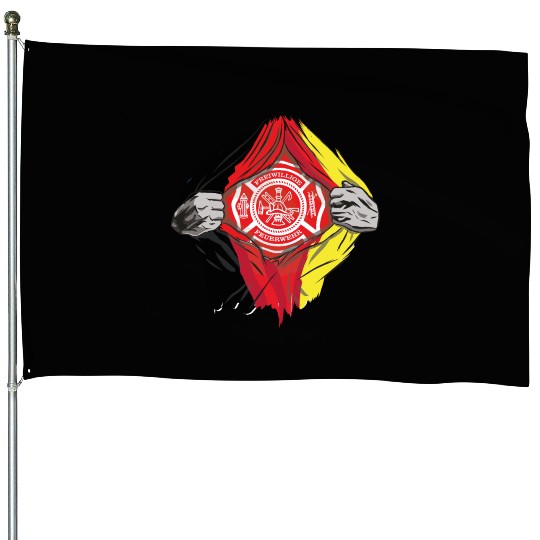 German Volunteer Fire Brigade Firefighter House Flags