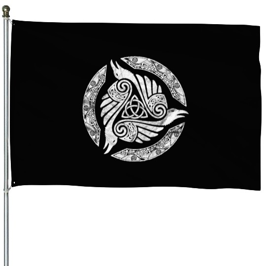Celtic Trinity Knot Crow Spiritual Mandala House Flags