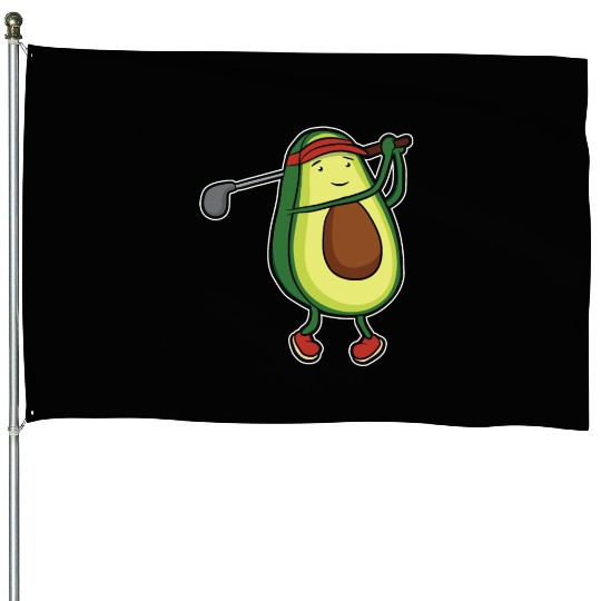 Funny avocado golf swing golf player gift House Flags