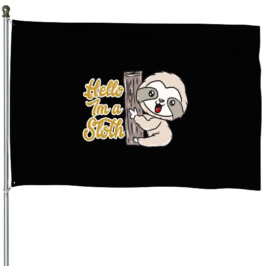 Sloth Animal House Flags