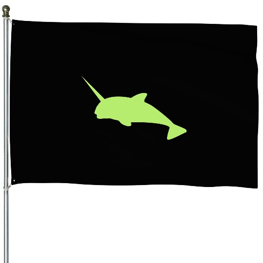 Sharp narwhal in green uniwhale House Flags