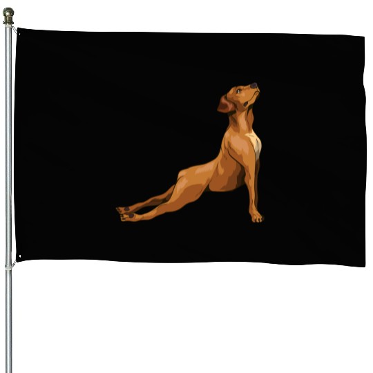 Portrait from a Lovely Rhodesian Ridgeback House Flags