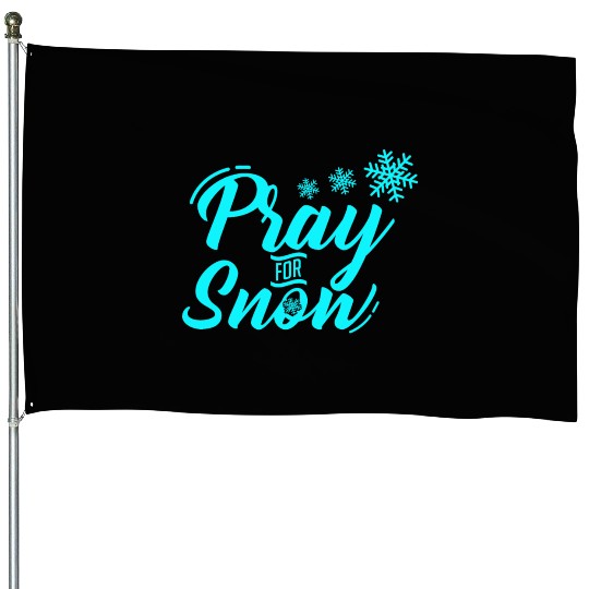 Pray for Snow Snow White Christmas Praying House Flags