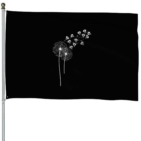 Paragliding pilots fly out of dandelion House Flags