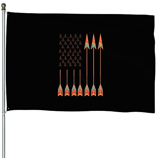Native American Day with tents & arrows as US flag House Flags