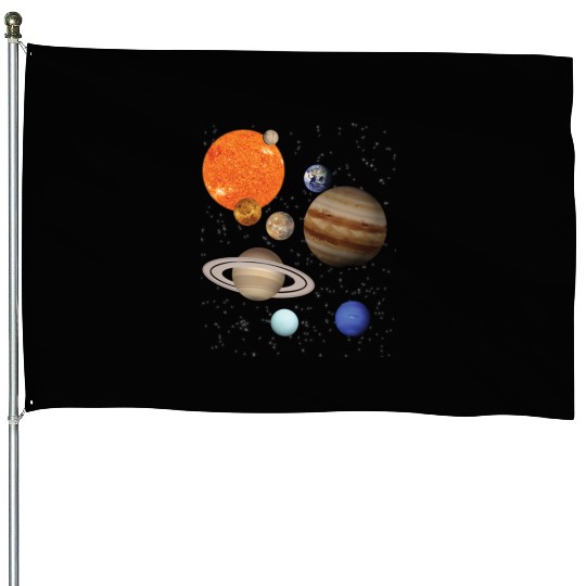 realistic Solar System planet Outer Space Explorer House Flags