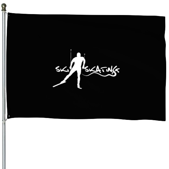 Skiing Skier Ski Skating Skating Cross Country House Flags