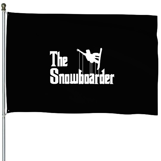 Snowboarder Snowboarding Snowboard House Flags