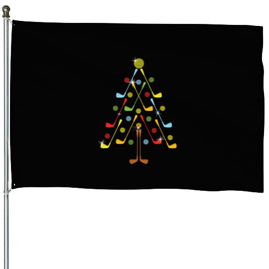 Christmas Christmas Tree Golf Golf Ball House Flags