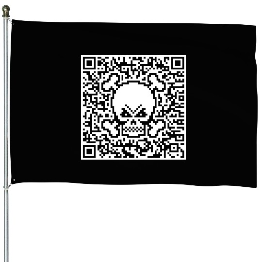 Skull And Crossbones (Quick Response Code / NEG) House Flags