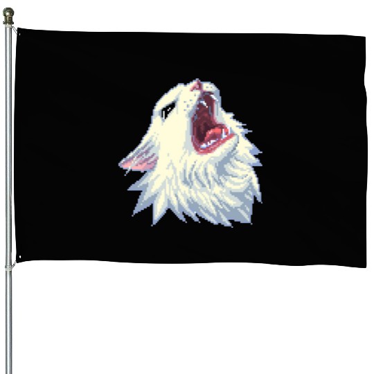 8 bit Screamin Thurston the Cat meme 2 House Flags