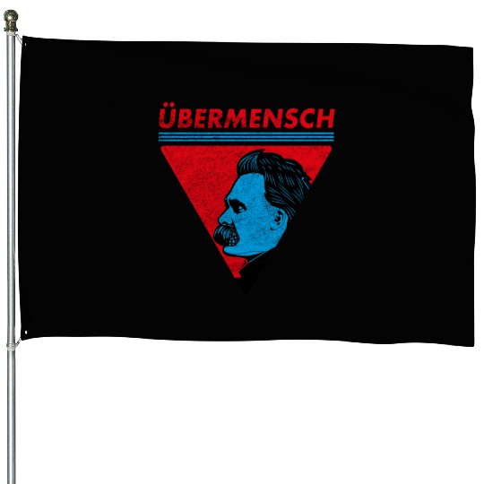 Vintage Übermensch Nietzsche Philosophy Nihilism House Flags