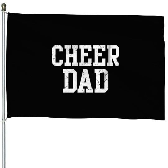 Cheer Dad Cheerleader Cheerleading Father House Flags